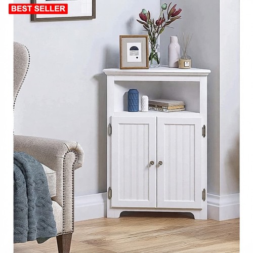 Corner bathroom cabinet - bathroom, white