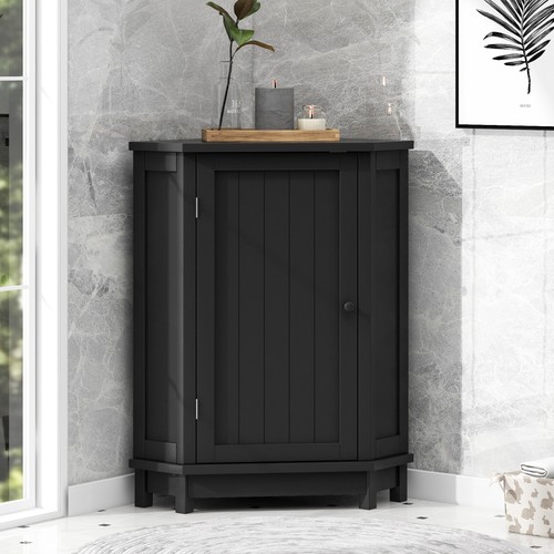 Black bathroom cabinet - black,