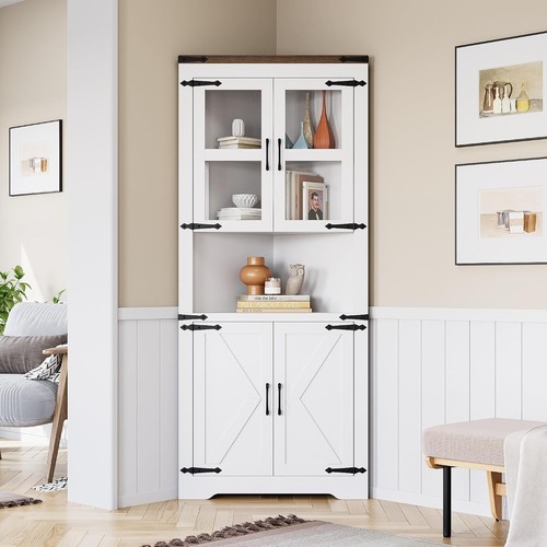 Farmhouse corner cabinet tall - corner,