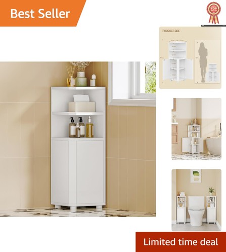 Stylish white corner cabinet - white,