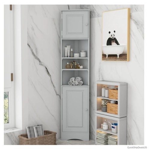 Tall corner bathroom cabinet - corner,