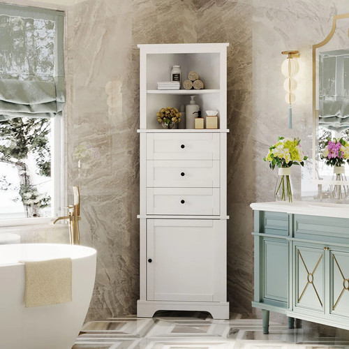White corner bathroom - white,