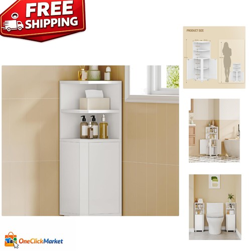 Compact white bathroom corner - white,